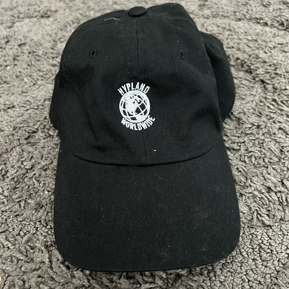 Hypland Worldwide Black and White Baseball Cap Hat with Adjustable Closure NWOT